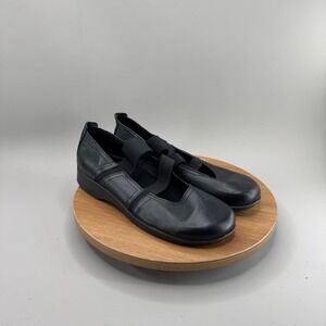 Arcopedico Mary Jane Leather Flats Size 41 Black Comfort Minimalist Shoes